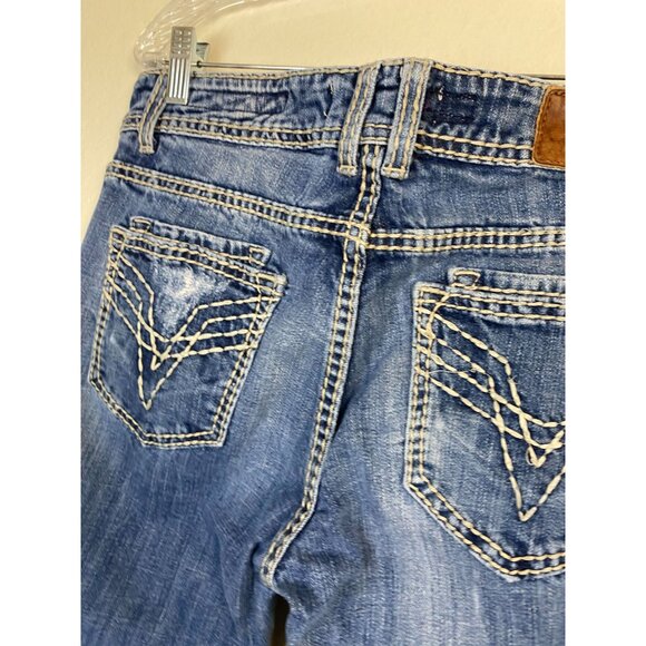 Vigoss womens Blue Bootcut Jeans Size 11Western Cowboy Embroidered Rodeo Denim - Picture 5 of 16
